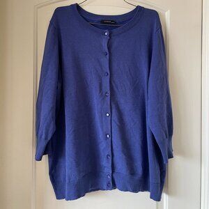 3/4 Sleeve Blue Cardigan, Vintage